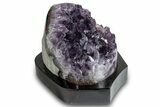 Deep Purple Amethyst Geode With Wood Base - Uruguay #275666-2